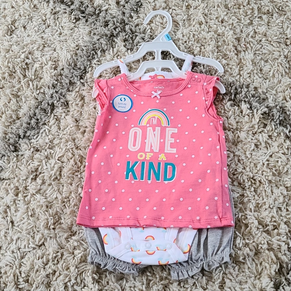 NWOT Carter's 3-Piece Summer Onesie Outfit 6M
